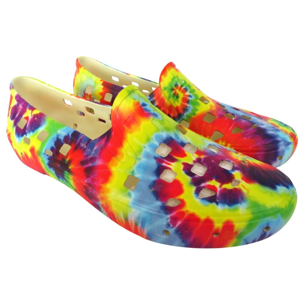 New VANS Slip On Multicolor Tie Dye Slip On TRK Rubber Shoes Men 9 Women 11